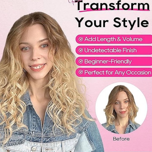 Curly Hair Extensions, 4PCS 16 inch Clip in Hair Extensions Lace Weft Short Curl